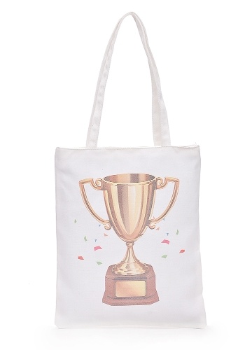 

Canvas Shoulder Bag Totes Cute Floral Cat Lips Print Large Capacity Casual Handbag Shopping Bag