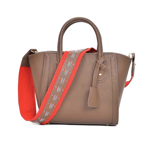 

Women PU Leather Wide Strap Shoulder Bag Handbag