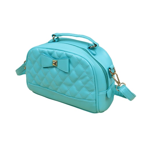 Cute PU Leather Bowknot Candy Color Small Crossbody Bag for Women
