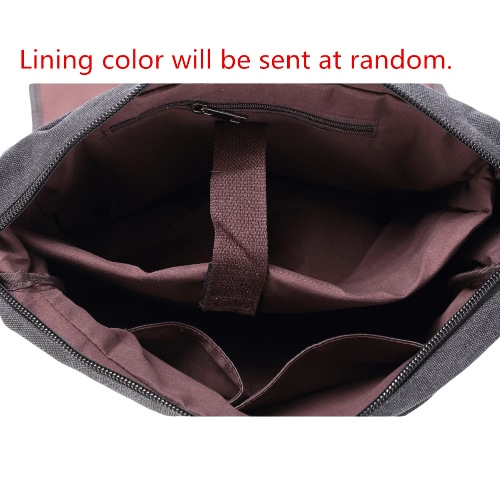 

Новая мода Мужчины Холст Crossbody мешок большой емкости Multi-Карманы Обложка молнии Повседневная Vintage сумки плеча черный / хаки