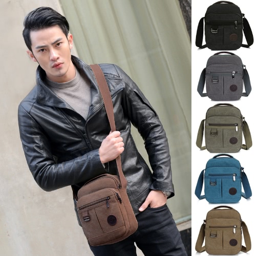 Viajes bolso ocasional pequeño de hombro al aire libre de los hombres de la nueva manera de la lona del bolso de Crossbody del bolsillo con cremallera