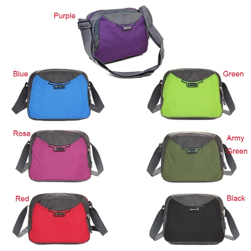 

Женщины Нейлон Crossbody сумка молнии Регулируемый ремень Карманы Повседневная сумка для путешествий Открытый сумки на ремне