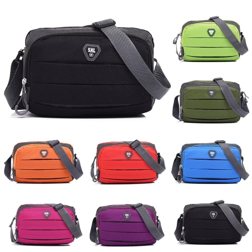 

Women Nylon Crossbody Bag Pockets Zipper Adjustable Strap Casual Outdoor Bag Travel Shoulder Bag