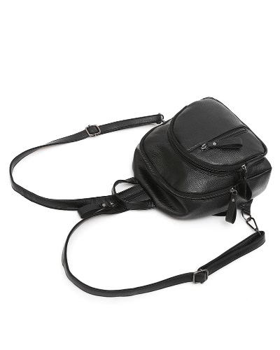 

New Fashion Women PU Leather Backpack Multifunctional Chest Bag Small Casual Travel Rucksack Black