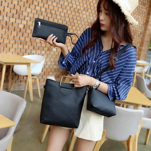 

Women Handbag Set PU Leather Casual Tote Bag Crossbody Shoulder Bag Solid Composite Bag Set