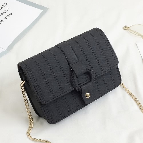 

Женская цепочка плеча Сумка PU Кожаные девушки O-Ring Clutch Small Crossbody Bag