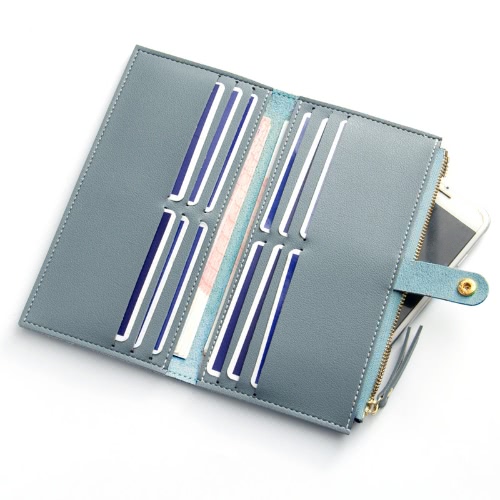 

Fashion Women Purse PU Leather Casual Long Wallet Phone Card Holder Zipper Cash Money Clutch Bag