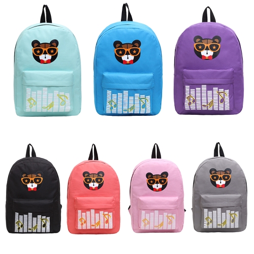 

New Fashion Women Backpack Printed Pattern Front Zipper Pocket Candy Color School Traveling Bag