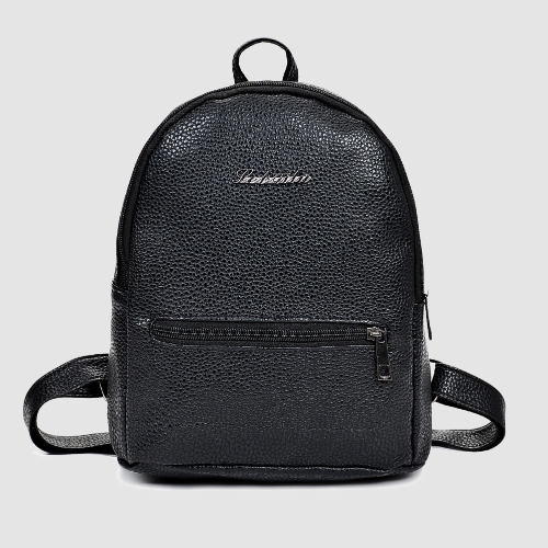 

Fashion Women PU Backpack Zipper Pocket Adjustable Straps Student Bag
