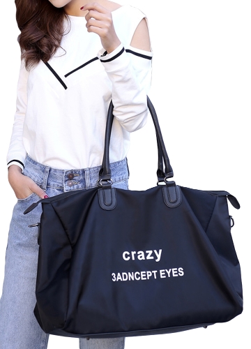 

Fashion Women Letter Print Nylon Tote Shoulder Bag