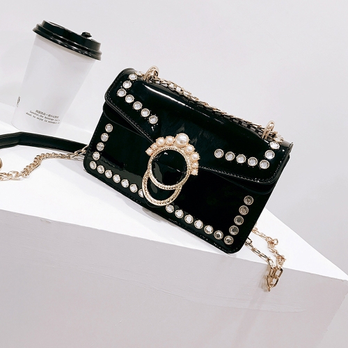 

Элегантные женщины PU Crossbody сумка Жемчужины Регулируемые плечевые ремни цепи Сумки на плечо