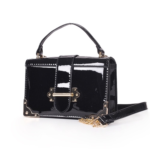 

PU Shoulder Bag Crossbody Bag Chain Strap Flap Front Casual Mini Handbag Messenger Bag