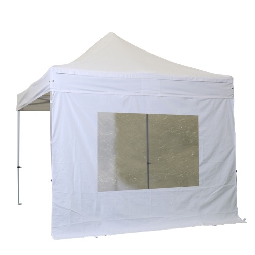 Côté bâche avec fenêtre panoramique 4.5m polyester 300g/m² Blanc et Bleu