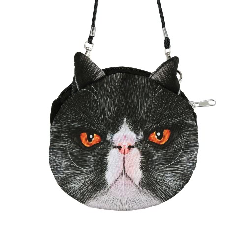 Neue sexy Frauen Schultertasche Cat Gesicht Cartoon Print Schließung Messenger Kupplung Münze Geldbeutel Zipptasche