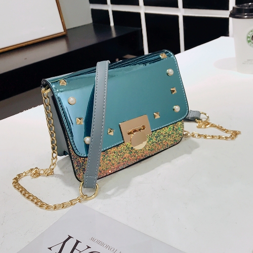 

Fashion Women PU Leather Crossbody Bag Flap Front Rivet Beading Messenger Bag Casual Shoulder Bag