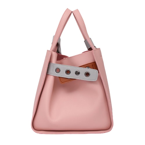 Women Mini Crossbody Bag PU Leather Cute Contrast Small Messenger Shoulder Bag Pink/Black/Yellow