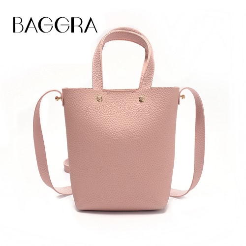 

New Fashion Women Small PU Leather Lichee Pattern Handbag Shoulder Crossbody Bag Mini Bucket
