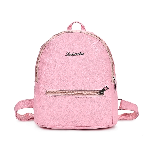 Nuevas mujeres de la manera de la PU de la PU mochila con cremallera de bolsillo correas ajustables mochila bolsa de viaje del estudiante