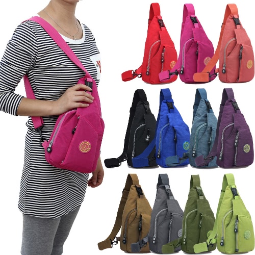 

Women Waterproof Nylon Shoulder Bag Zipper Solid Color Durable Casual Travel Crossbody Bag Shoulder Bag