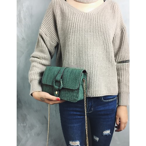 

Женская цепочка плеча Сумка PU Кожаные девушки O-Ring Clutch Small Crossbody Bag
