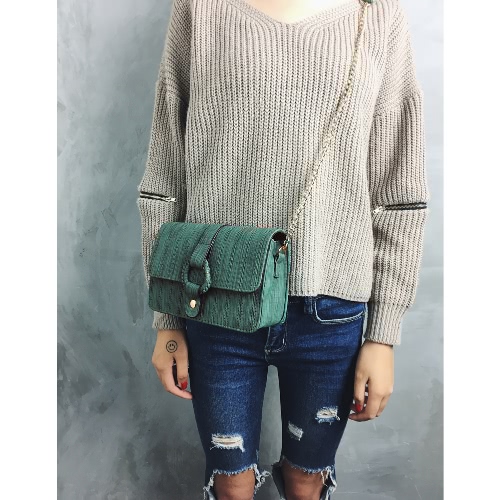 

Women Chain Shoulder Bag PU Leather Girls O-Ring Clutch Small Crossbody Bag