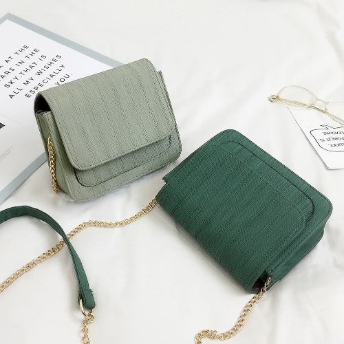 

Женщины Mini Crossbody сумка Цепь PU Кожаный лоскут Фронт Маленькая Повседневная Сумка Сумка Сумка