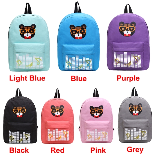 

New Fashion Women Backpack Printed Pattern Front Zipper Pocket Candy Color School Traveling Bag