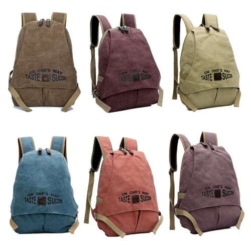 

Unisex Рюкзак Холст Контраст Письма Печать Zipper Высокая емкость Многофункциональный Опрятный мешок школы ранце