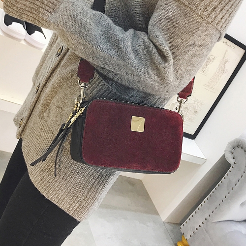 

Девушки женщин PU плеча Crossbody сумка Suede Mini Сумочка