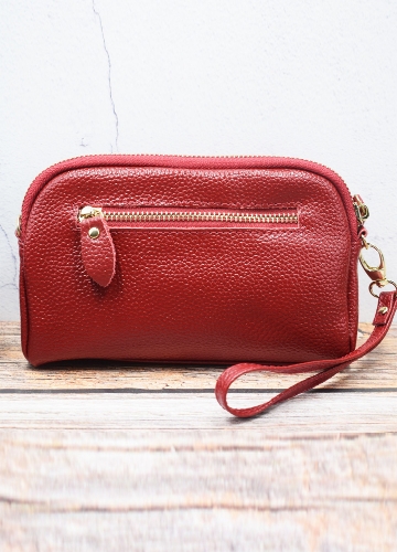 

Fashion Women Leather Wallet Clutch Large Capacity Purse Multi-Zipper Lady Handbag Wristlet