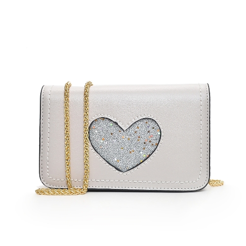 

Vintage Women PU Crossbody Bag Sequined Cut Out Chain Shoulder Bags