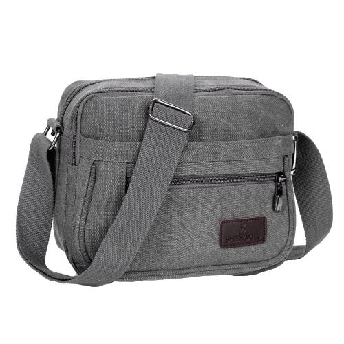 Viajes bolso ocasional pequeño de hombro al aire libre unisex nueva lona de la manera del bolso de Crossbody del bolsillo con cremallera