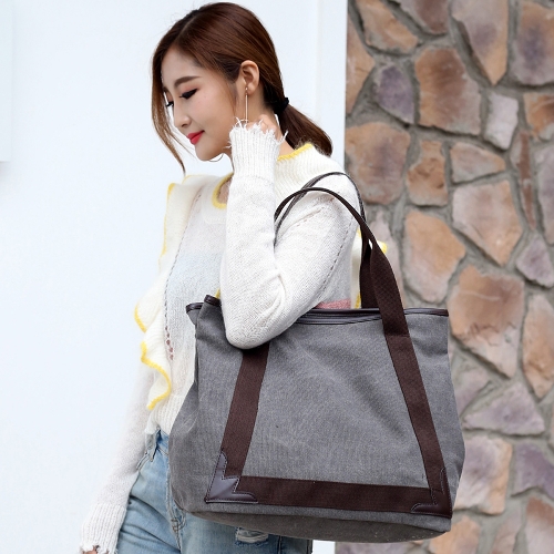 

Мода Женщины Холст Повседневный Vintage Tote Кожа PU сумки