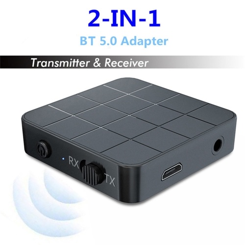 

2 in 1 BT 5.0 Audio Transmitter Receiver Adapter Portable 2 In1 Wireless Audio Adapter RX/TX Mode for TV Car Computer