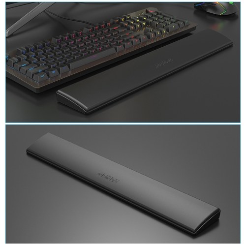 

104 Keys Standard Keyboard Wrist Rest Pad Office Gaming PU Leather Wrist Support Cushion Ergonomic Comfortable Memory Foam Hand Rest