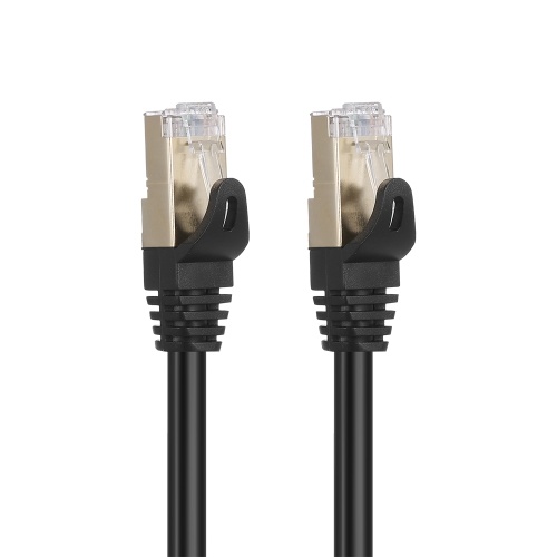 

CAT8 Network Cable 40Gbps 2000MHz Ethernet Cable with Multi-layer Shielding 26AWG Pure Copper Core Gold-plated Interface 15M