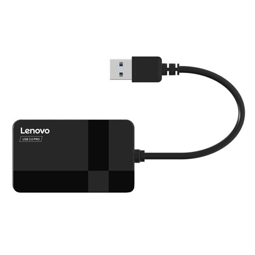 Lenovo D303 Lettore di schede USB3.0 Lettore di schede SD/TF/MS/CF 4-in-1 Trasmissione ad alta velocità Supporto per guscio in ABS Lettura simultanea dei dati