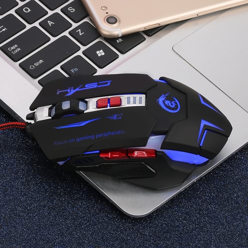 

HXSJ H600 Эргономичная игровая мышь Макроспределение Программирование USB Проводные конкурирующие игровые мыши 3200DPI Регулируемы