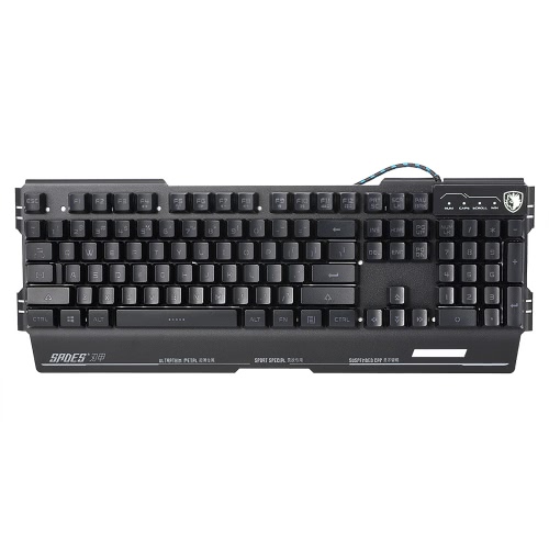 

SADES K8 Gaming Keyboard 7 цветов с подсветкой USB-металлическая панель 104 клавиши для ПК для ноутбуков