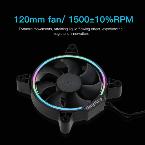 

Segotep 120mm Computer Case Cooler Cooling Fan RGB LED Lights High Airflow Low Noise