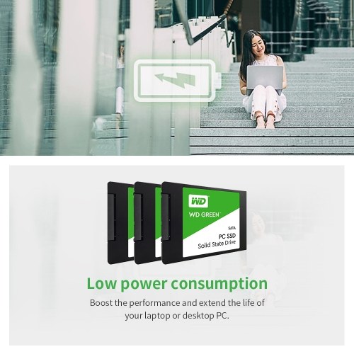 

WD Green 480GB PC SSD SATA 6GB/s 2.5in Solid State Drive (WDS480G1G0A)
