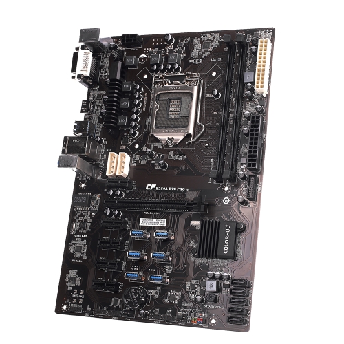 Placa-mãe colorida C.B250A-BTC PRO V20 Motherboard para Intel B250 / LGA1151 Processador de soquetes DDR4 SATA3 USB3.0 ATX Mainboard para Miner Mining Desktop