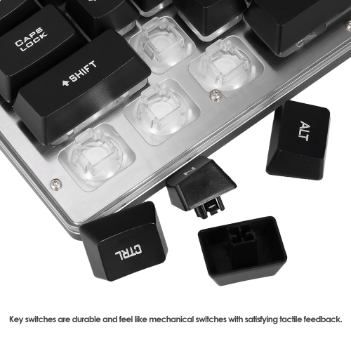 

KB-104 LED Backlit Gaming Keyboard USB Wired Keyboard Full Keys Anti-Ghosting Aluminium Alloy Panel for PC Notebook Laptop Desktop