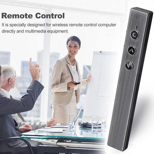 PPT Presenter Powerpoint Wireless Presentation Laser Pointer 2.4G RF Remote Control Pen Gray with Black