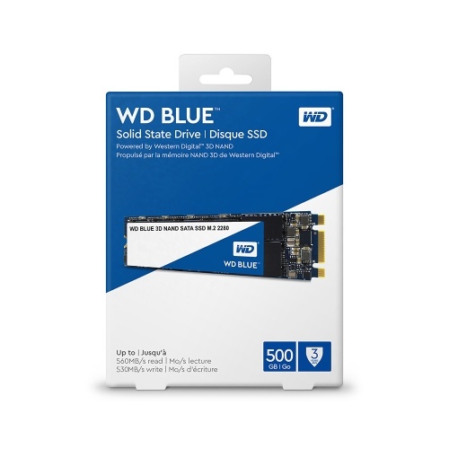

Western Digital WD Blue 500 ГБ ПК SSD 3D NAND SATA3 6 ГБ / с M.2 2280 Твердотельный накопитель Жесткий диск для портативных ПК (WDS500G2B0B)