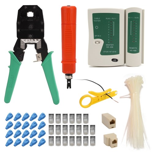 Multifuctional Rede Portátil Ethernet Hardware Bag Ferramenta Rede LAN Cable Crimper Alicates Kit de Ferramentas de Rede de Reparação Tool Set