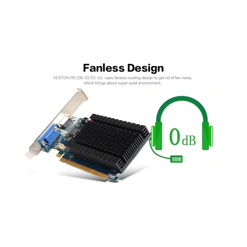 

Графические карты Yeston R5 230 1G D3 VD 625 МГц 1 ГБ / 64BIT / GDDR3 Половинная высота HDMI / VGA Низкое энергопотребление GPU