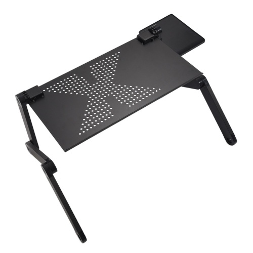 Foldable Laptop Stand Portable Aluminum Alloy Laptop Stand Desktop Stand with Heat Dissipation Hole Mouse Board Black