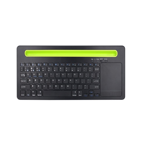 

BT Keyboard with Touchpad Wireless Rechargeable Keyboard with Triple Pairing Function Support IOS Android Windows Black