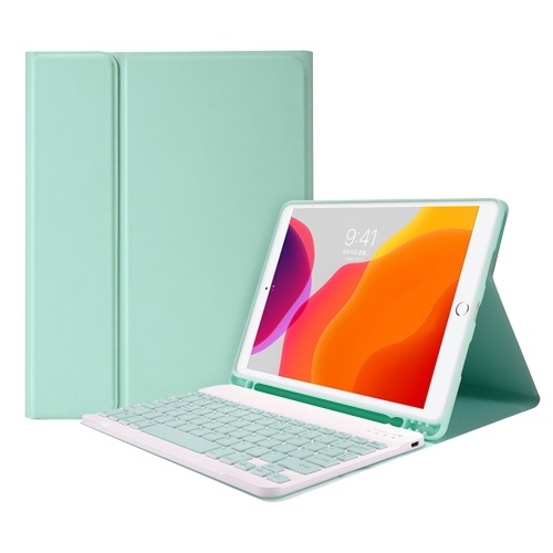 Funda de teclado BT desmontable con ranura elástica para lápiz compatible con iPad Pro 10.5 / Air3 10.5 2019 / iPad 10.2 2020 Verde